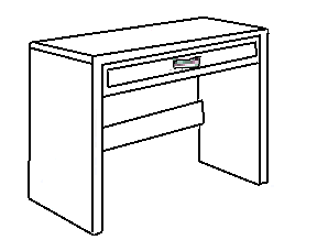 Beachcomber 42" Panel End Study Desk w\/Pencil Drawer